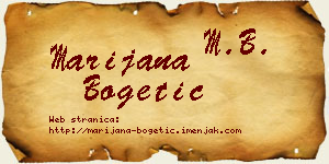 Marijana Bogetić vizit kartica